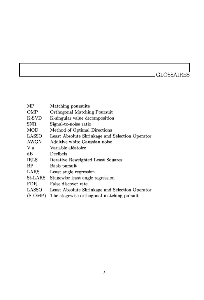 La Décomposition Parcimonieuse pour le débruitage d'images
