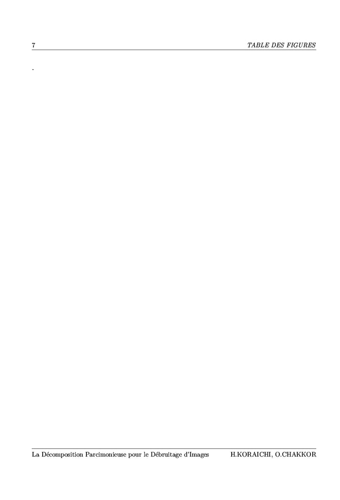 La Décomposition Parcimonieuse pour le débruitage d'images