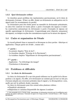 La Décomposition Parcimonieuse pour le débruitage d'images