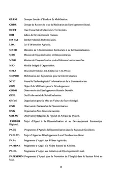 Etude de la politique de régionalisation au Mali