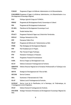 Etude de la politique de régionalisation au Mali