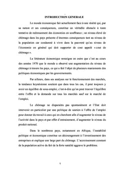 Politique Economique et Chômage Structurel