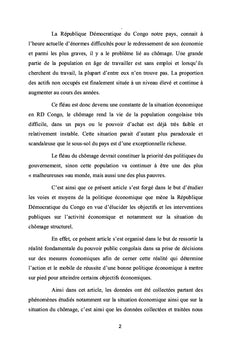Politique Economique et Chômage Structurel