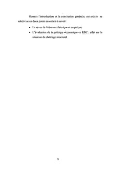 Politique Economique et Chômage Structurel