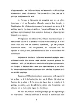 Politique Economique et Chômage Structurel