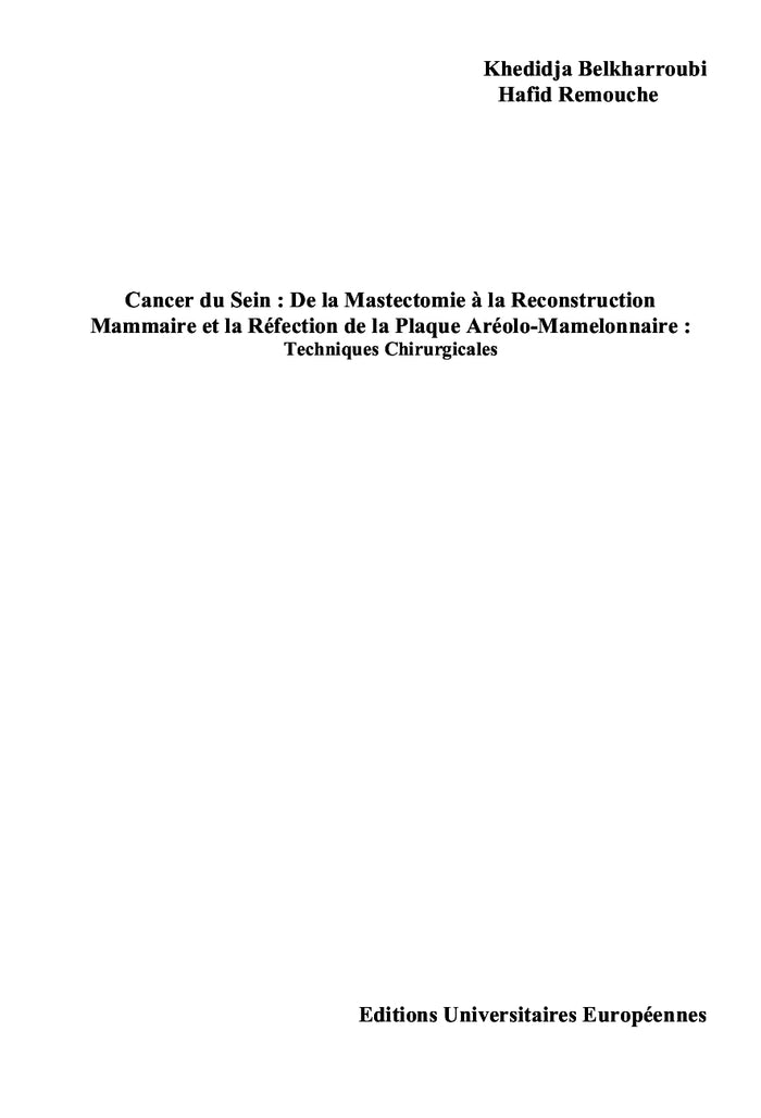 Cancer du Sein : Techniques Chirurgicales