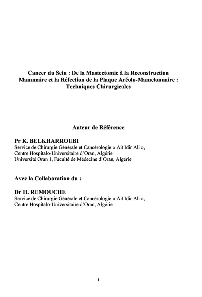 Cancer du Sein : Techniques Chirurgicales