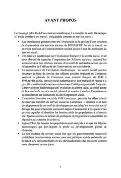 Évaluation formative d'une unité opérationnelle du MINASCOF