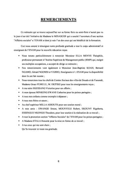 Évaluation formative d'une unité opérationnelle du MINASCOF