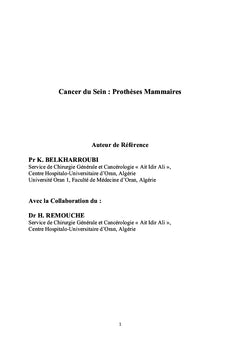 Cancer du Sein : Prothèses Mammaires