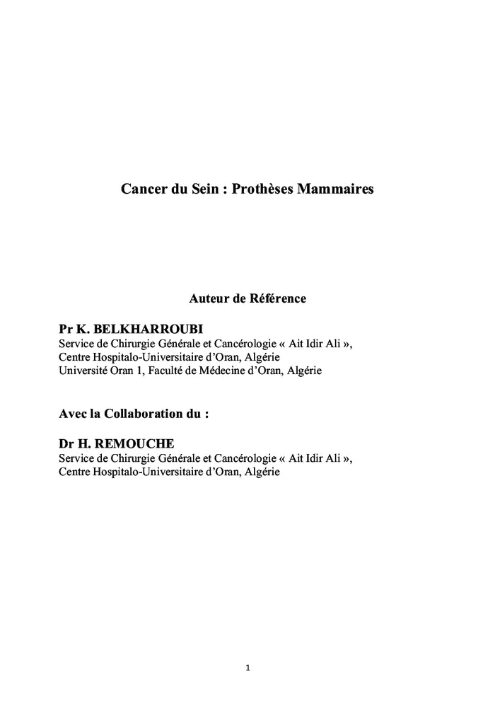 Cancer du Sein : Prothèses Mammaires