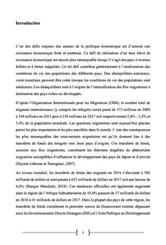 Transferts de fonds des migrants, gouvernance et croissance économique