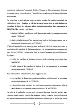Transferts de fonds des migrants, gouvernance et croissance économique