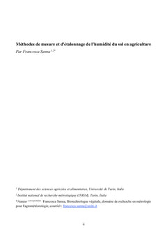 Mesures de l'humidité du sol et méthodes d'étalonnage