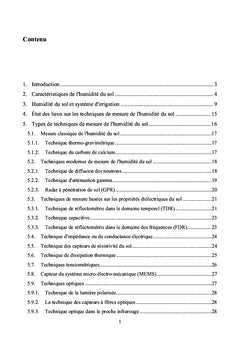 Mesures de l'humidité du sol et méthodes d'étalonnage