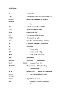Diagnostic moléculaire des contraintes de la TB