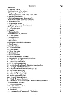 Traité de Toxicologie et Méthodes d'évaluation