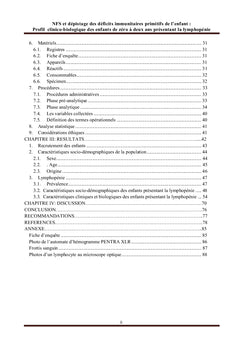 NFS et dépistage des déficits immunitaires primitifs de l'enfant