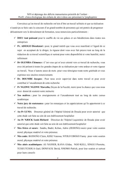 NFS et dépistage des déficits immunitaires primitifs de l'enfant