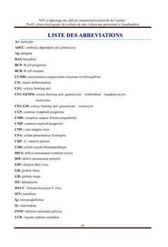 NFS et dépistage des déficits immunitaires primitifs de l'enfant