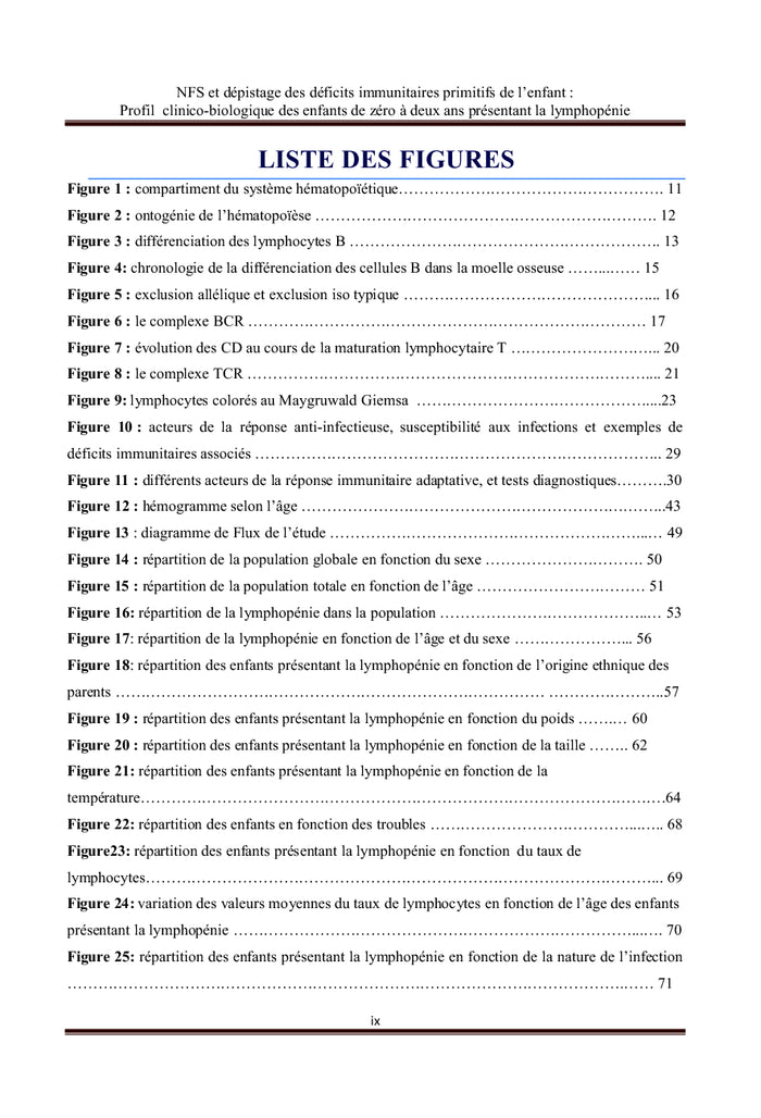 NFS et dépistage des déficits immunitaires primitifs de l'enfant