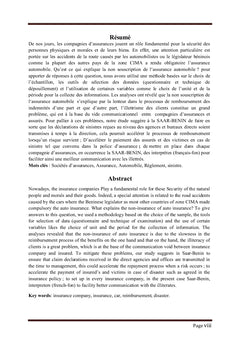 Analyse de Non Souscription de l'Assurance Automobile au Bénin