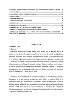 Normes de prestation dans les établissements de santé publique