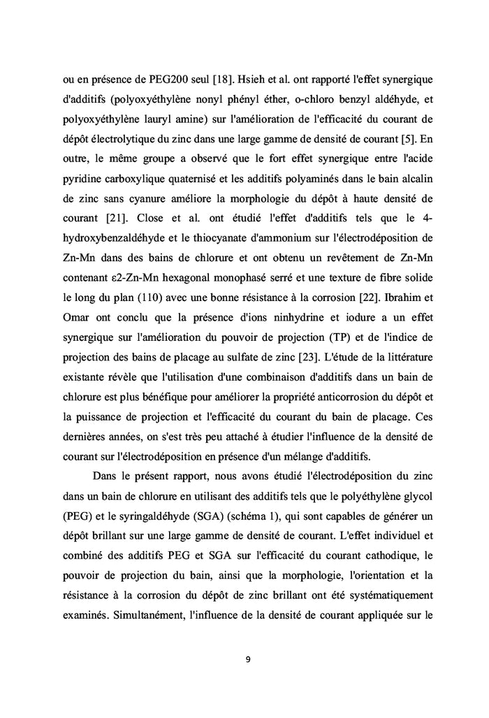 Effet synergique des additifs