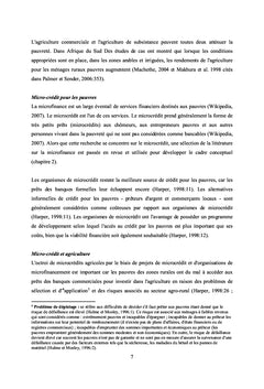 Projets de microcrédit agricole pour la réduction de la pauvreté