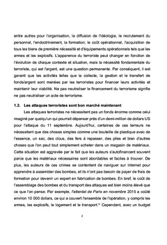 L'émergence des menaces de financement du terrorisme