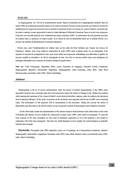 Stéganographie d'images basée sur les codes à faible densité (LDPC)