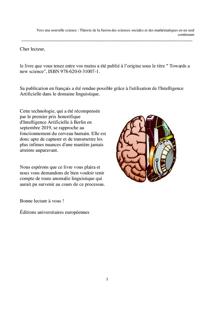 Vers une nouvelle science