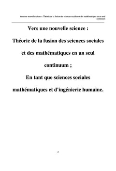 Vers une nouvelle science
