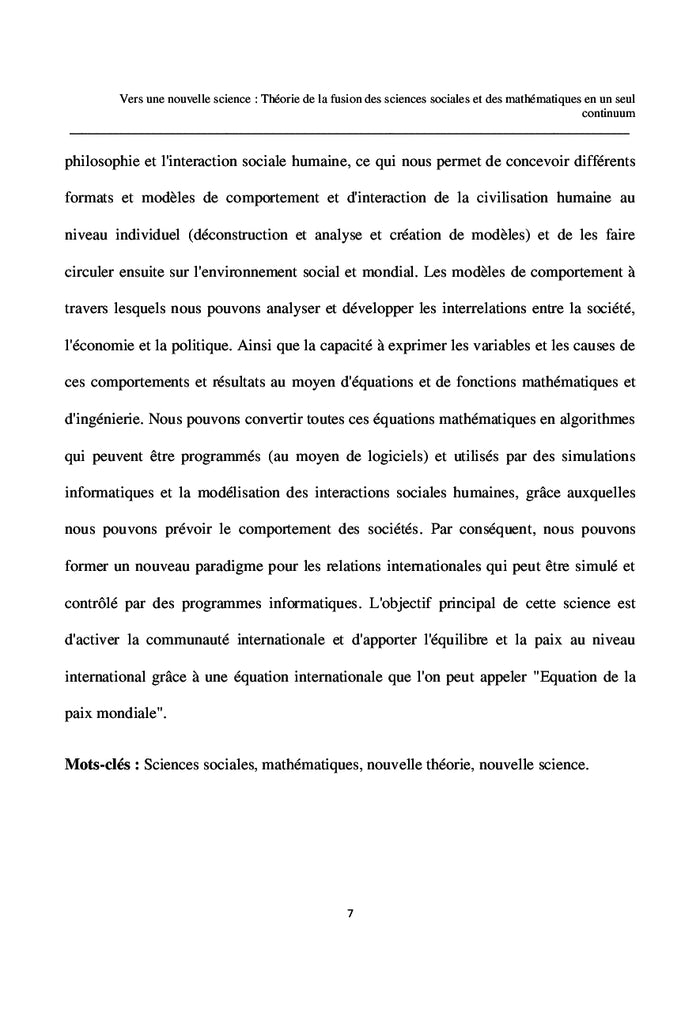 Vers une nouvelle science