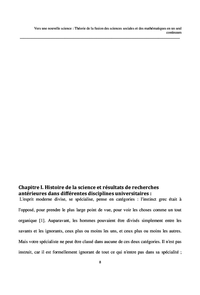 Vers une nouvelle science