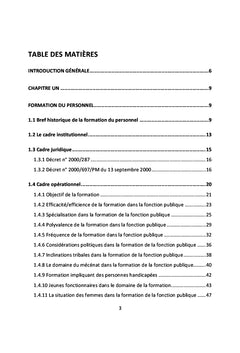 Obstacles à la formation et au développement de la fonction publique