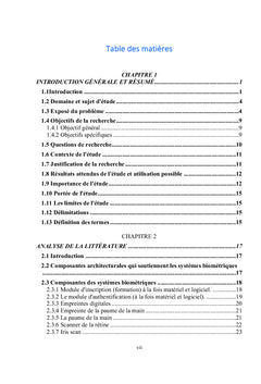 Concept fondamental des systèmes biométriques