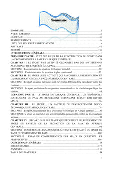 La Contribution du sport dans la promotion de la Paix