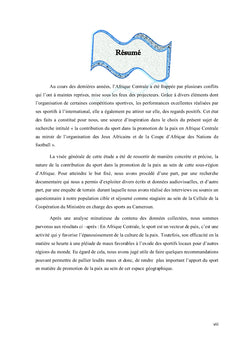 La Contribution du sport dans la promotion de la Paix