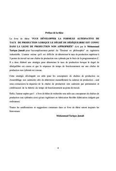 Développer une formule de taux de production