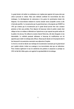 Reconstruction Mammaire par le Grand Dorsal Pur