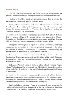 Matériaux d'empreinte usuels à Madagascar