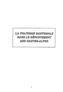 La politique cantonale dans le département des Hautes-Alpes