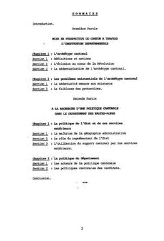 La politique cantonale dans le département des Hautes-Alpes