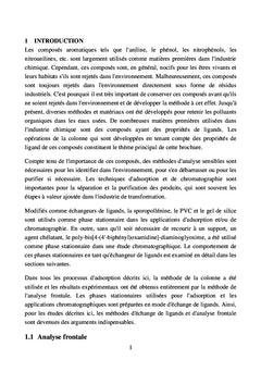 L'analyse frontale dans les colonnes d'échange