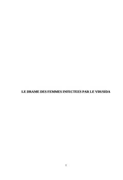 Le drame des femmes infectées par le VIH/SIDA