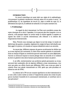 La cour pénale internationale face à l'Afrique :
