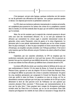 La cour pénale internationale face à l'Afrique :
