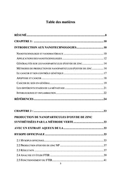 Évaluation des propriétés anticancéreuses des NP de l'oxyde de zinc