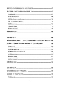 Évaluation des propriétés anticancéreuses des NP de l'oxyde de zinc